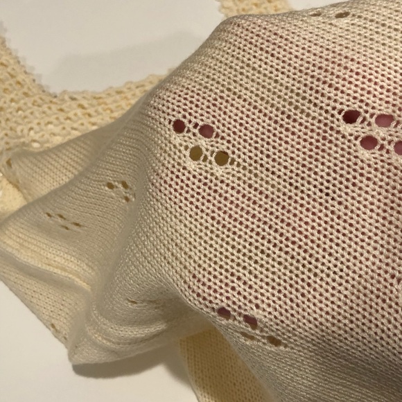 Cream Pointelle Knit Sleeveless Top - Picture 10 of 12